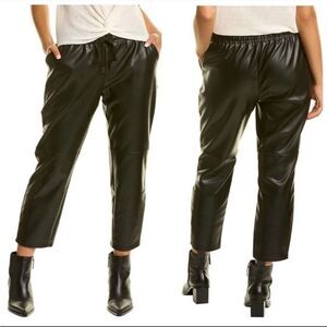 Laundry by Shelli Segal EUC Faux Leather Black Joggers Pants Size S